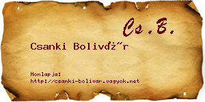Csanki Bolivár névjegykártya
